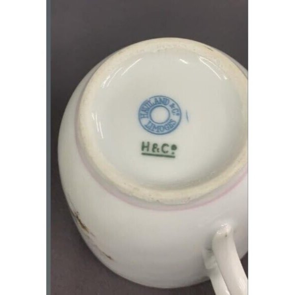 Antique Haviland Limoges English Registry 11pc Pink Braided Rope Handles Tea Set - Picture 12 of 12